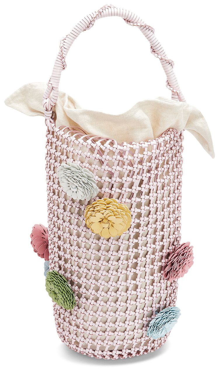 Loewe Bucket Mesh Flower Bag Icy Pink