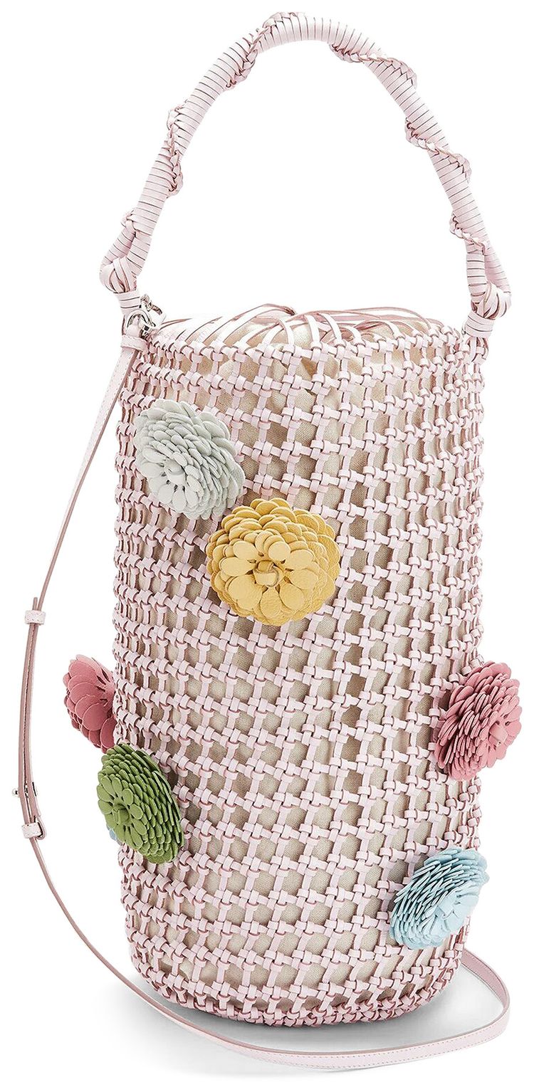 Loewe Bucket Mesh Flower Bag Icy Pink