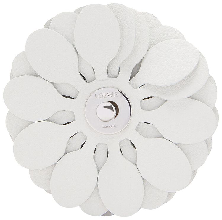 Loewe Stud Flower Clutch Soft White
