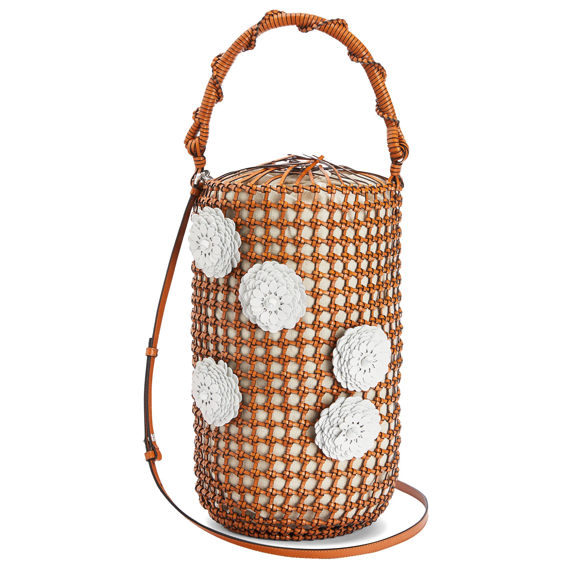 １点限り！累積売上総額第１位！【LOEWE】BUCKET MESH BAG Loewe Paula's Ibiza Mesh Bucket Shell Bag in Tan | FWRD