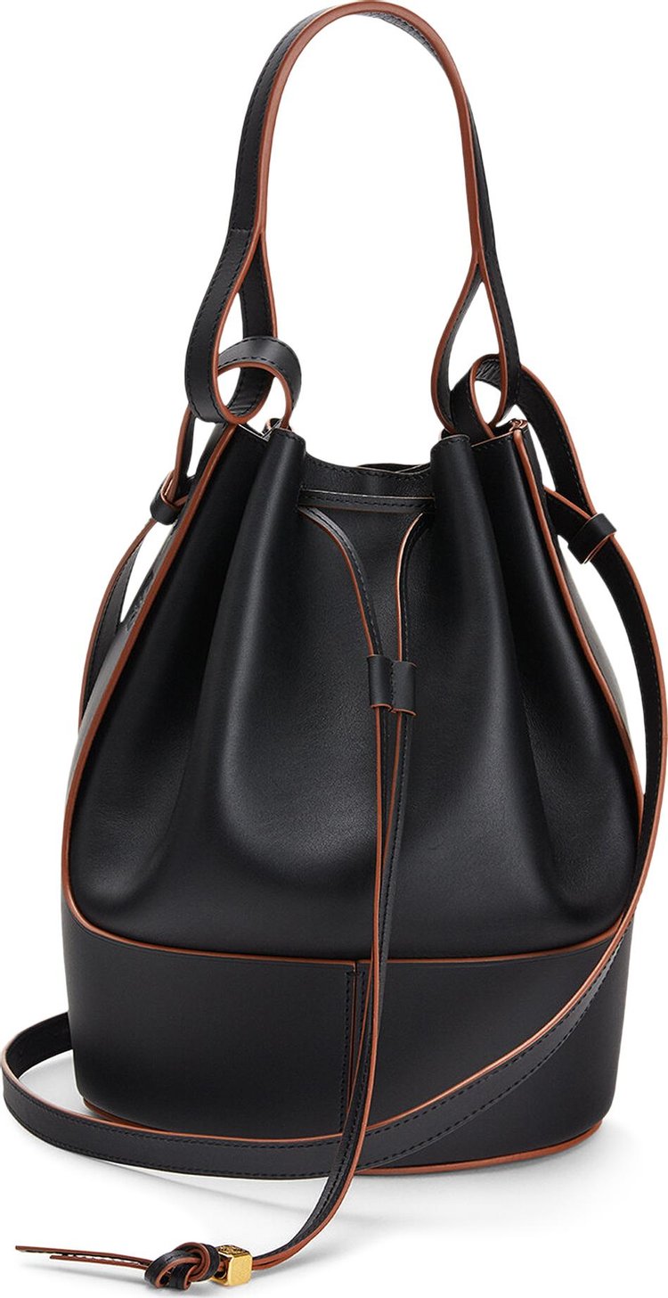 Loewe Balloon Bag Small in Black Leather with Natural Canvas Anagram J –  AvaMaria