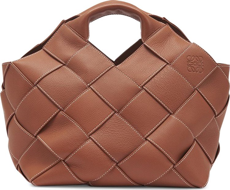 Loewe Woven Basket Bag in Tan