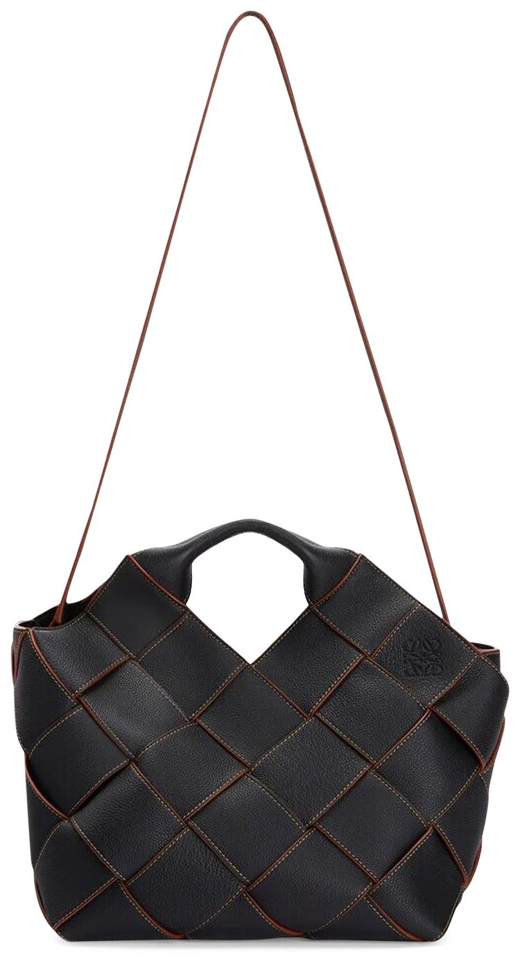 Loewe Woven Basket Bag BlackTan
