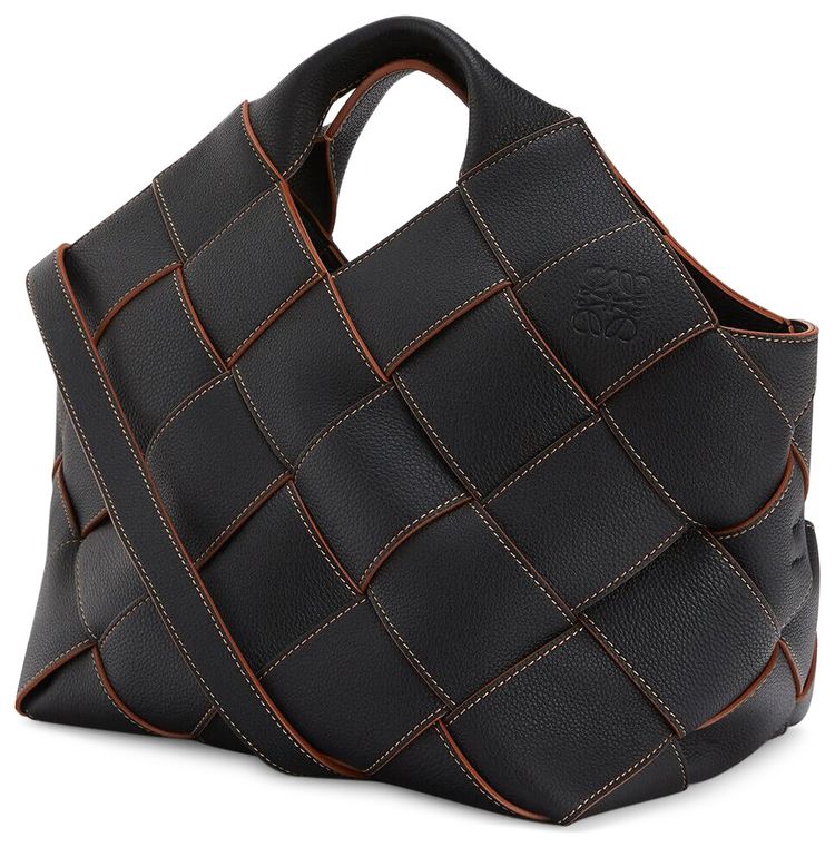 Loewe Woven Basket Bag BlackTan