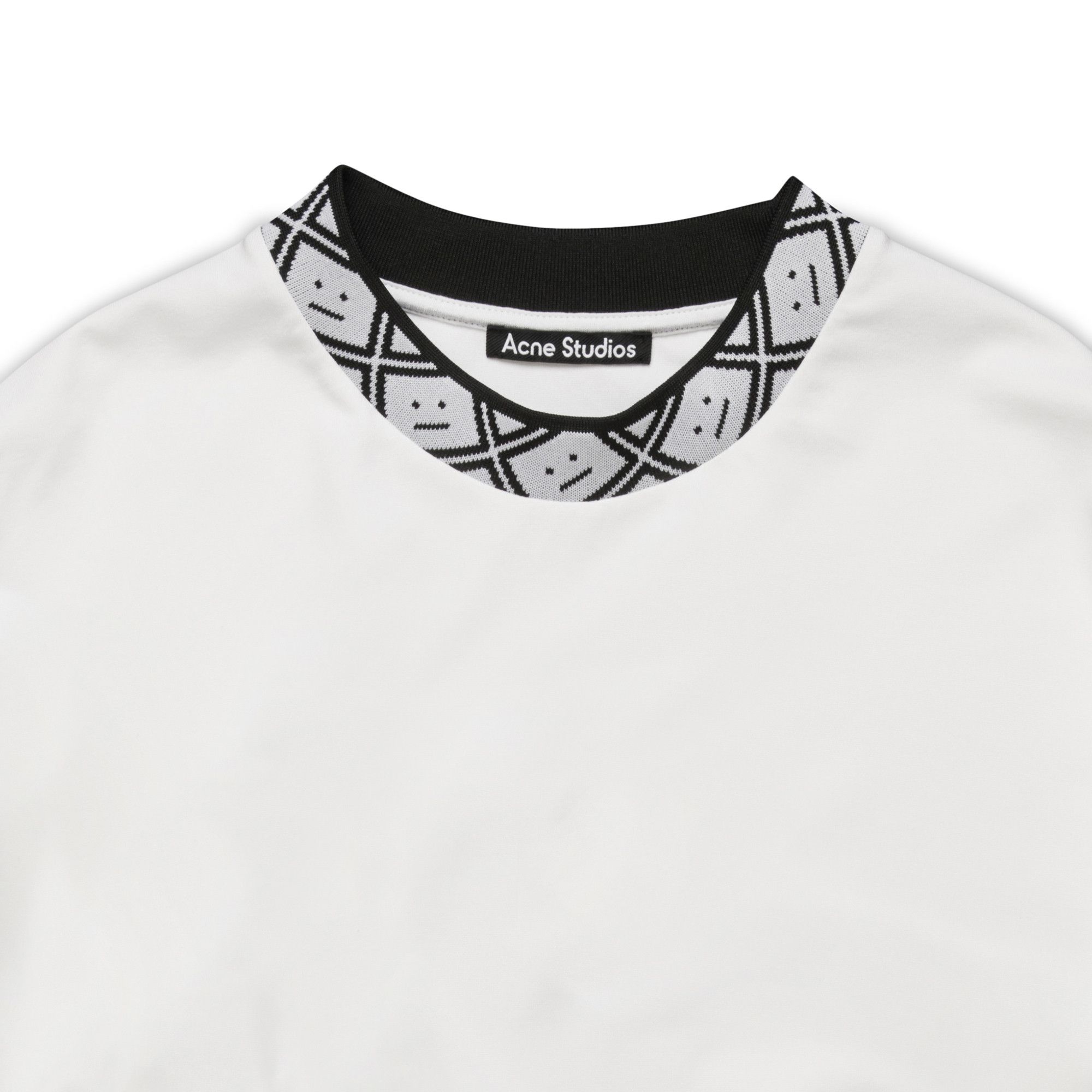 Buy Acne Studios Face Motif Mock Neck T-Shirt 'Optic White Buy Acne Studios Face Motif Mock Neck T-Shirt 'Optic White