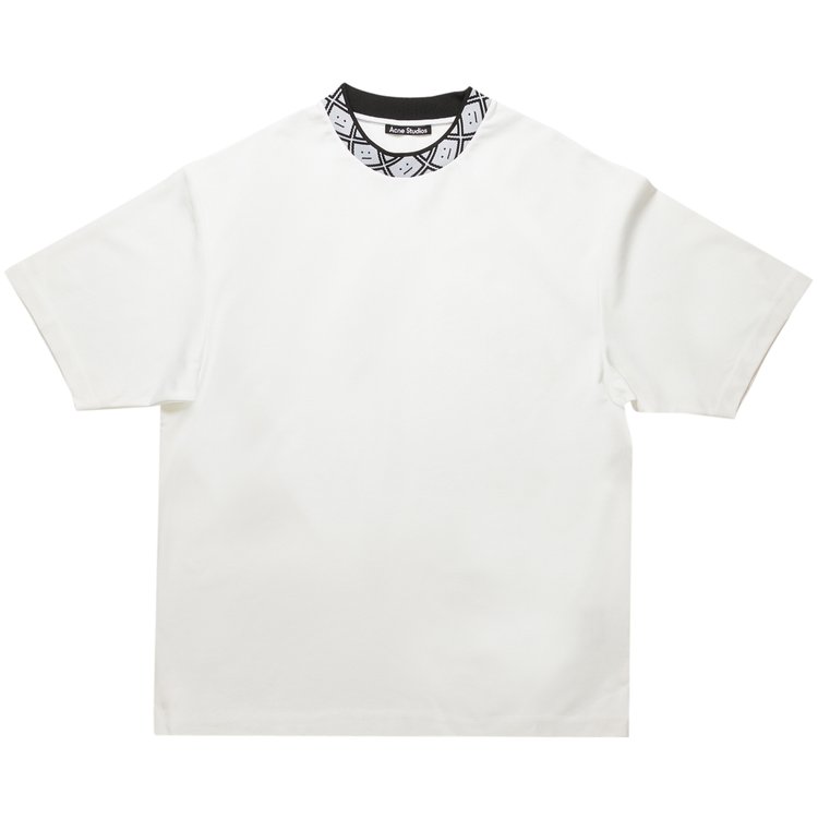 Acne Studios Face Motif Mock Neck T-Shirt 'Optic White'