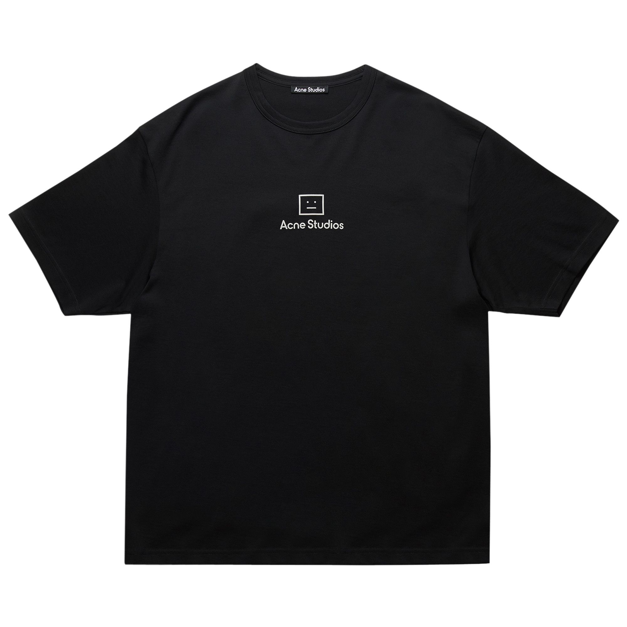 Acne Studios ブラック Tシャツ　ミラー　フェイスロゴ　シンプル Acne Studios - Face Logo T-Shirt | HBX トップス