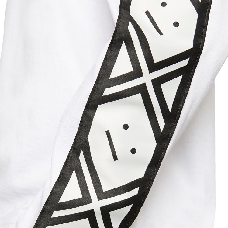 Acne Studios Logo Stripe Long Sleeve T Shirt Optic White
