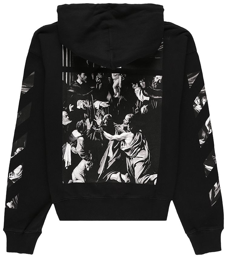 Off White Caravaggio Square Over Sweatshirt Black
