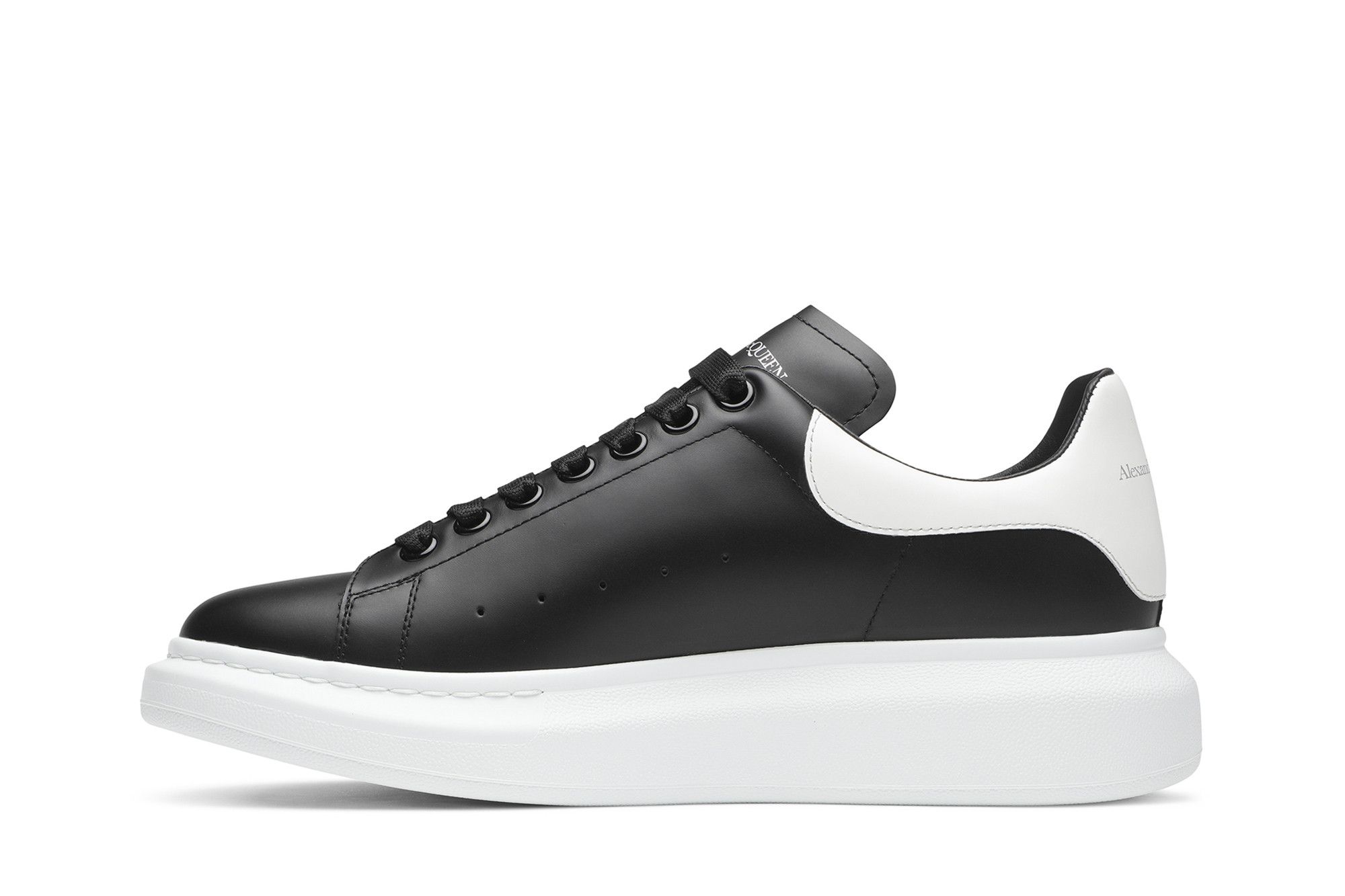 Size 4.0 Alexander McQueen Wmns Oversized Sneaker 'Black White'