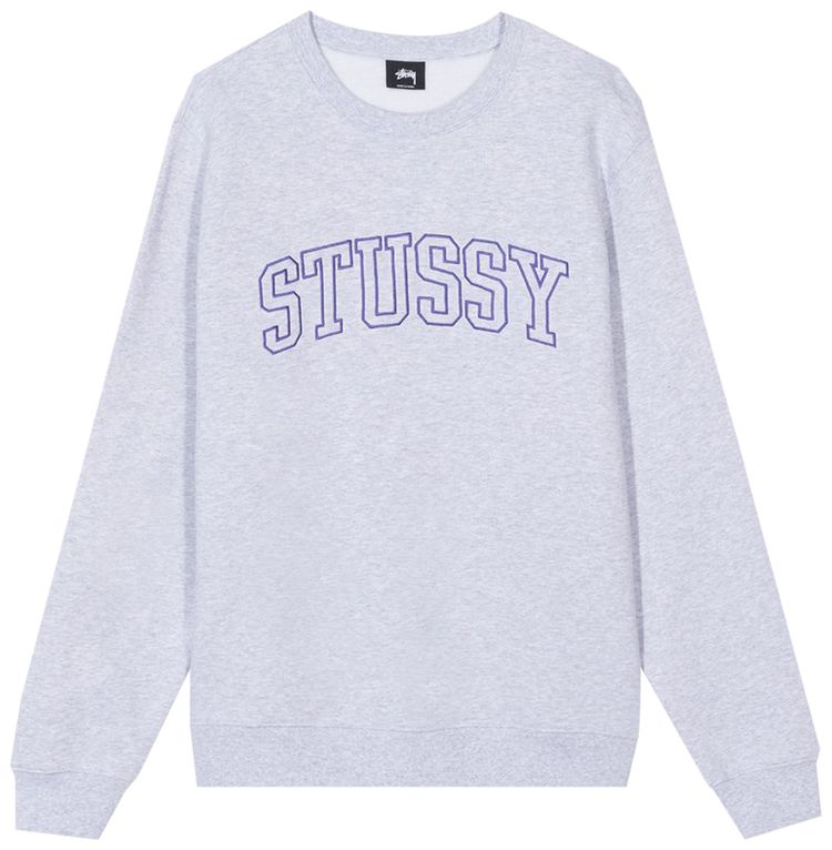 Stussy Outline Applique Crew Ash Heather
