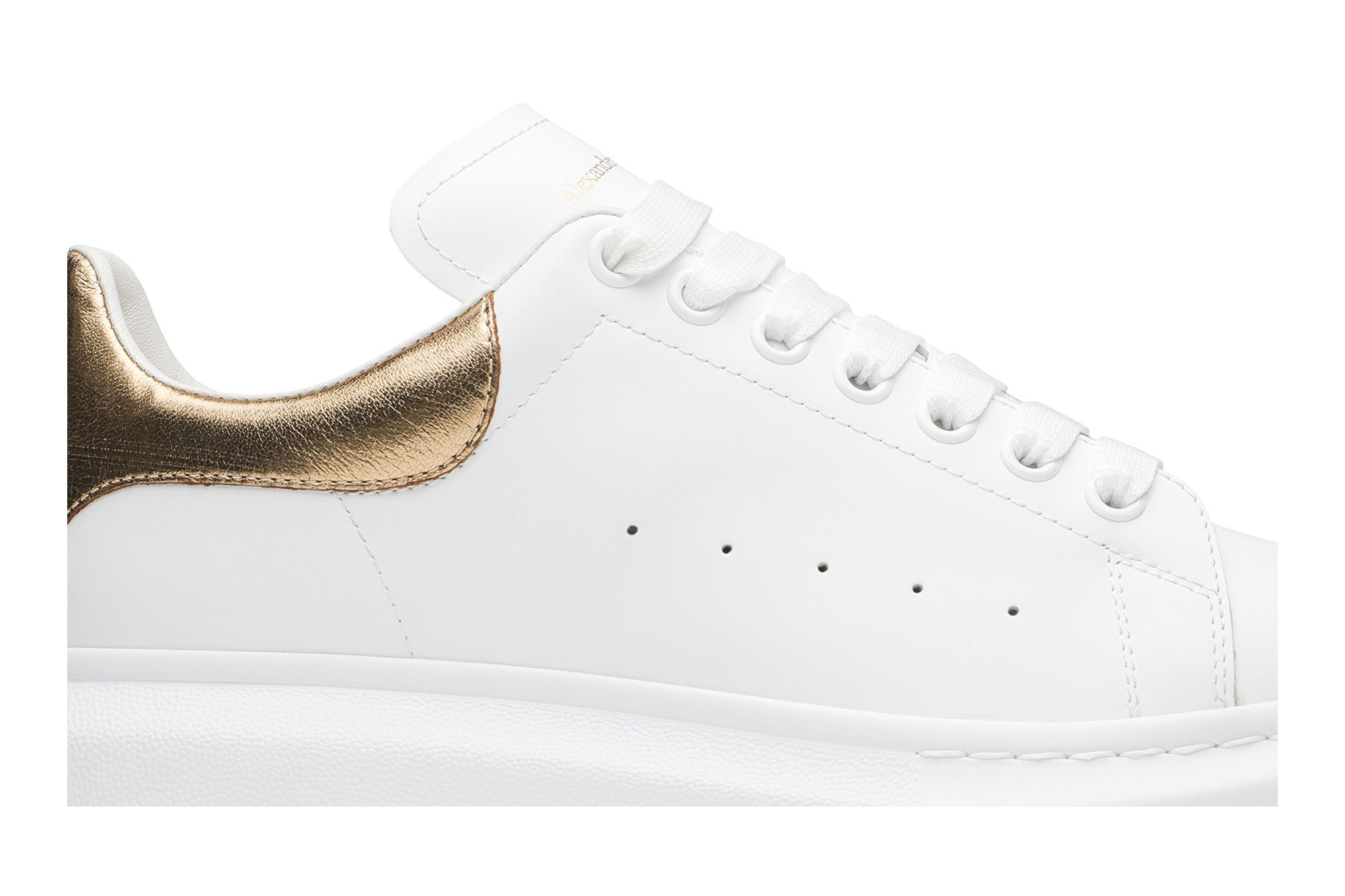 Alexander mcqueen gold sneakers sale