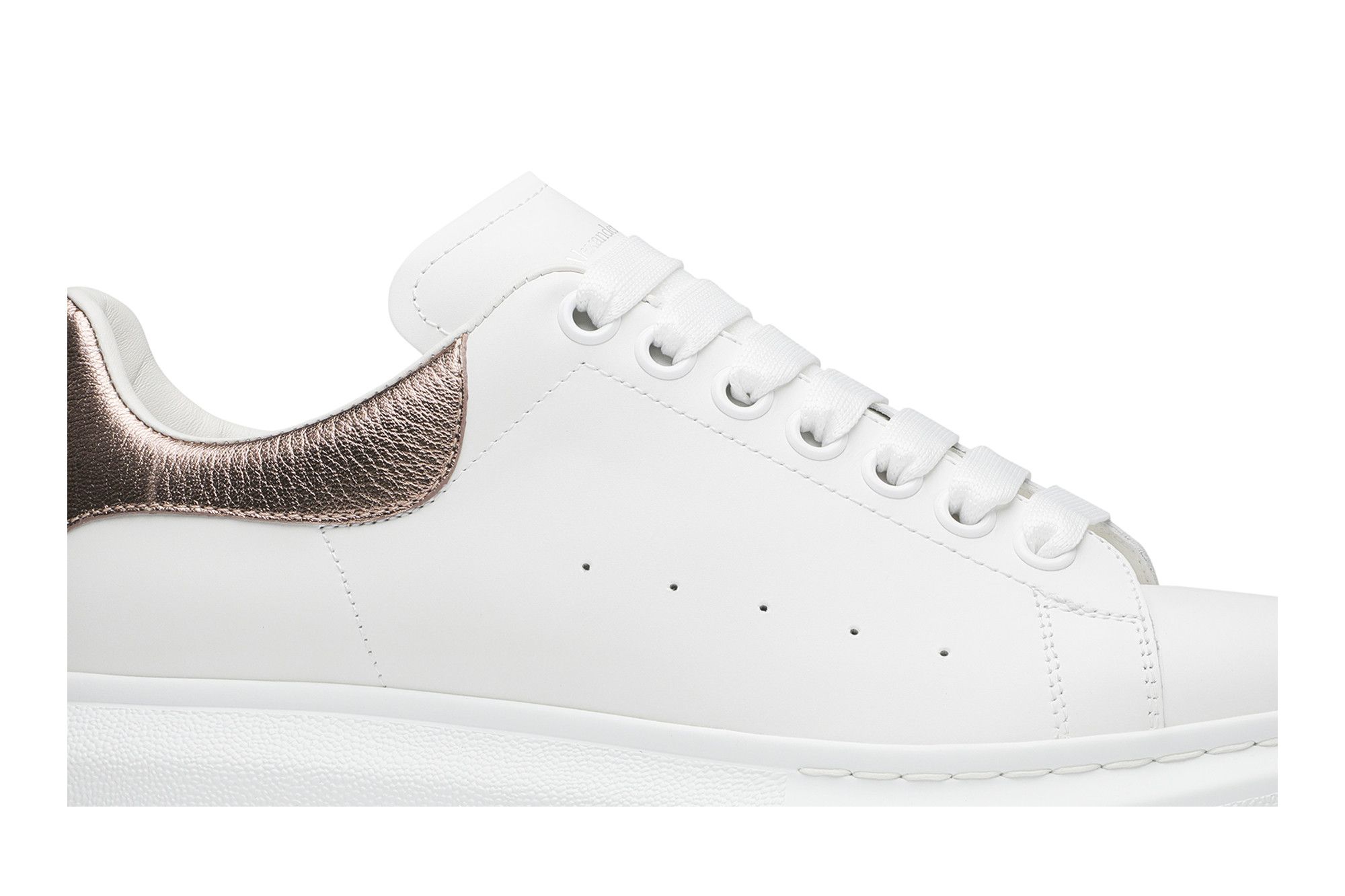 Size 4.0 Alexander McQueen Wmns Oversized Sneaker 'White Rose Gold'