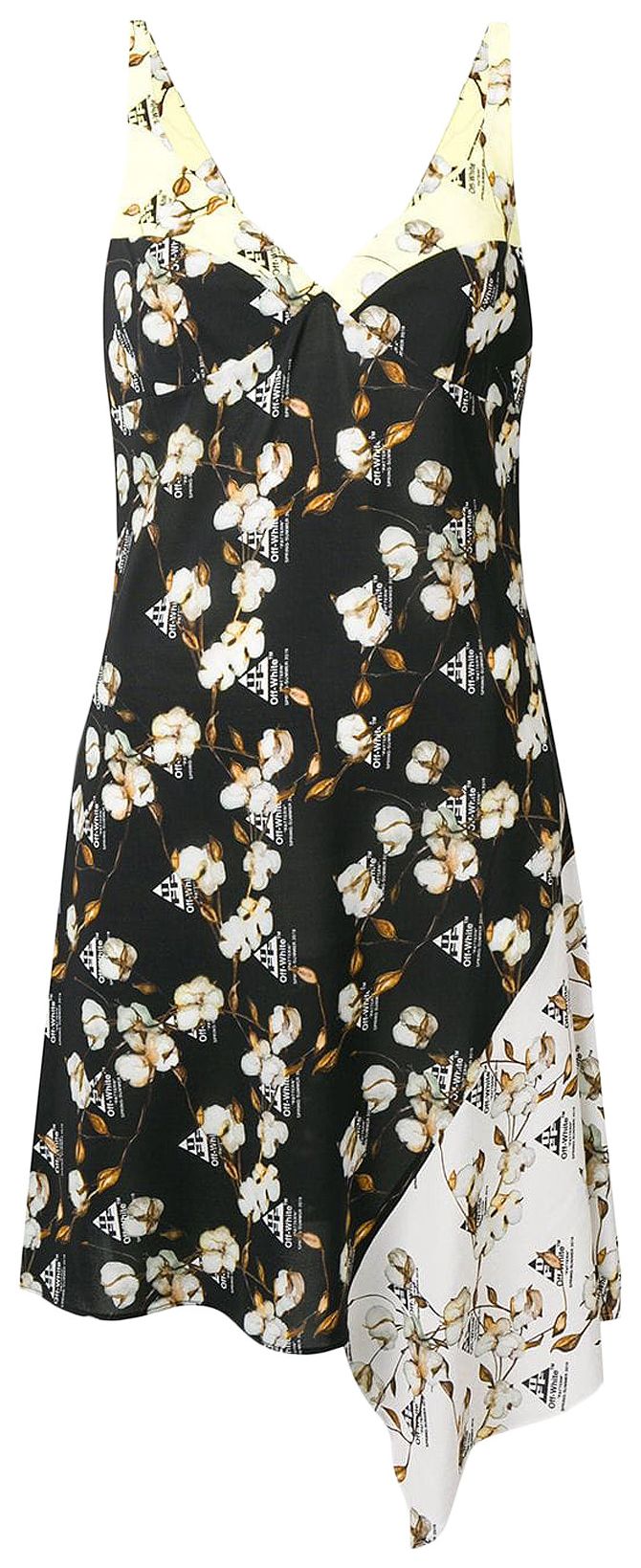 Off White Crepe Short Love Dress Multi