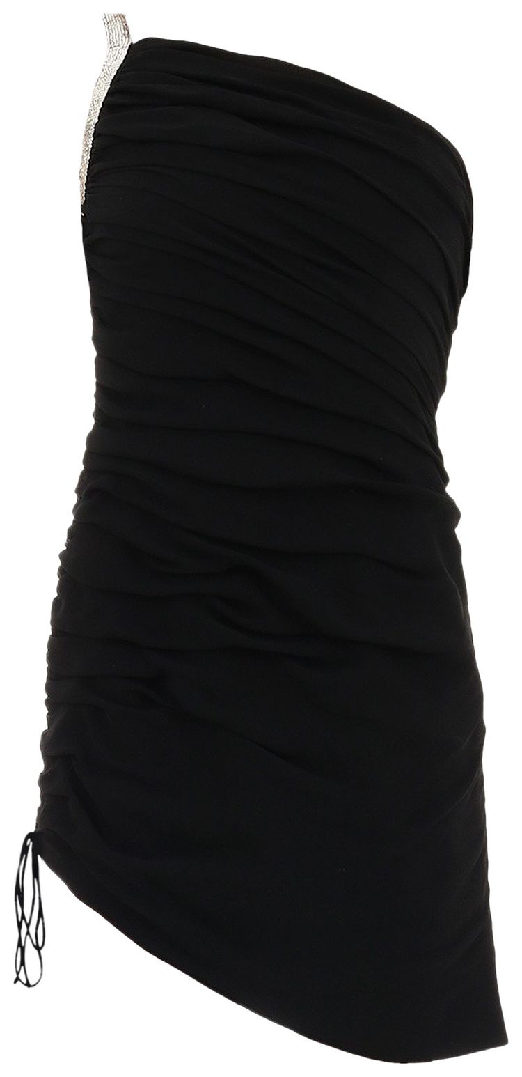 Saint Laurent One Shoulder Mini Dress Nero