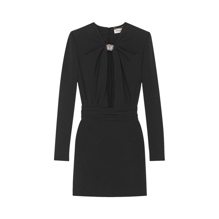 Saint Laurent Embellished Cut Out Mini Cocktail Dress Noir