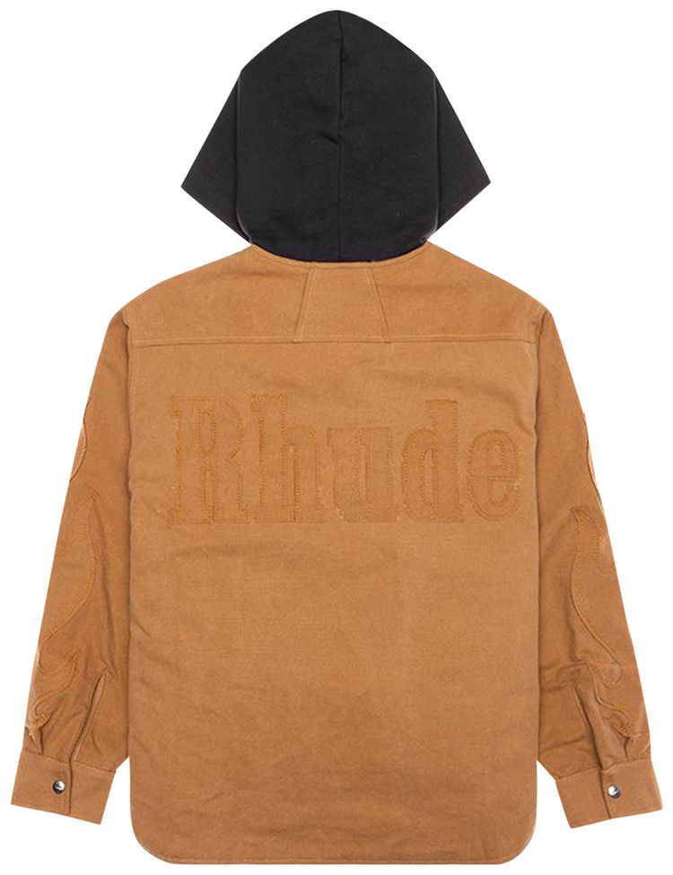 Rhude Worker Jacket With Hood Tan