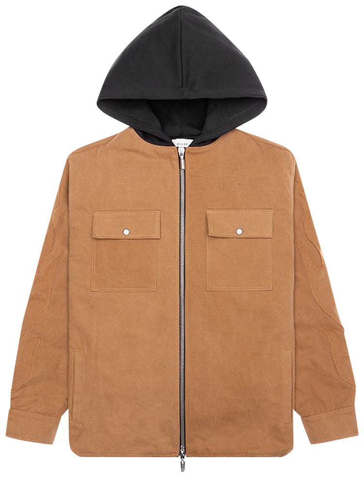 Rhude Worker Jacket With Hood Tan
