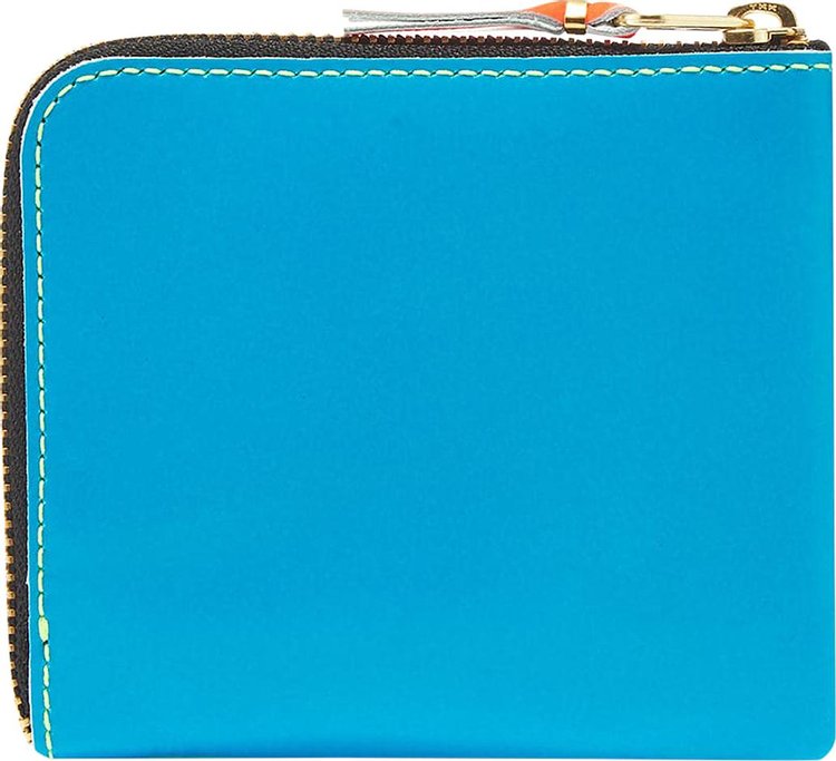 Comme des Garcons Wallet Fluo Spliced Zip Wallet BlueGreen