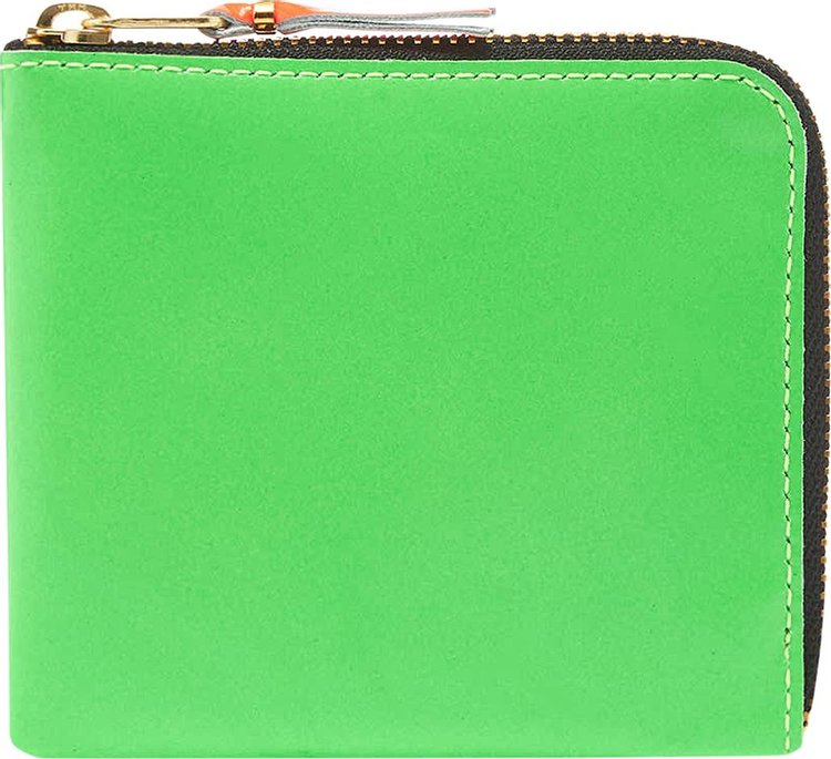 Comme des Garcons Wallet Fluo Spliced Zip Wallet BlueGreen