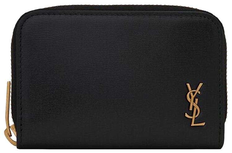 Saint Laurent Logo Zip Wallet Black