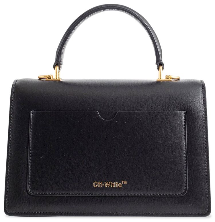 Off White Jitney 14 Top Handle Bag BlackWhite