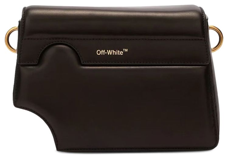 Off White Logo Print Shoulder Bag Black