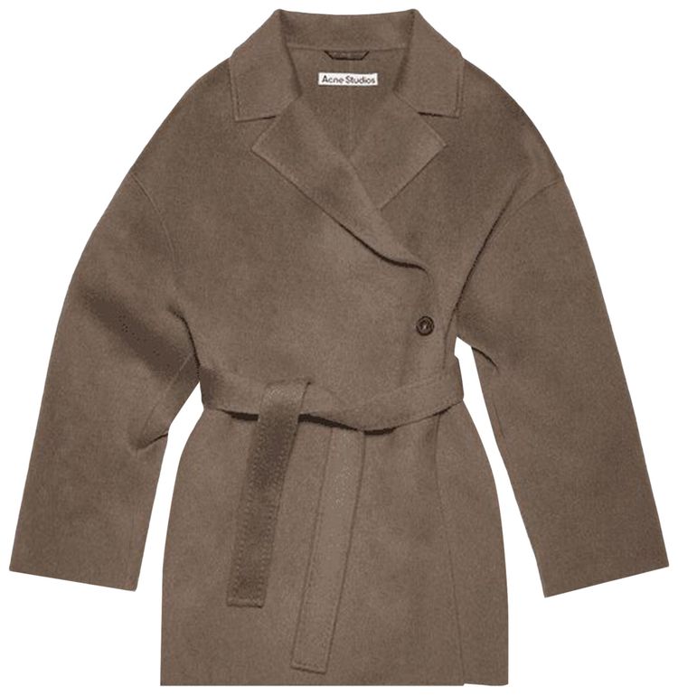 Acne Studios Single Breasted Asymmetric Coat Rust Brown