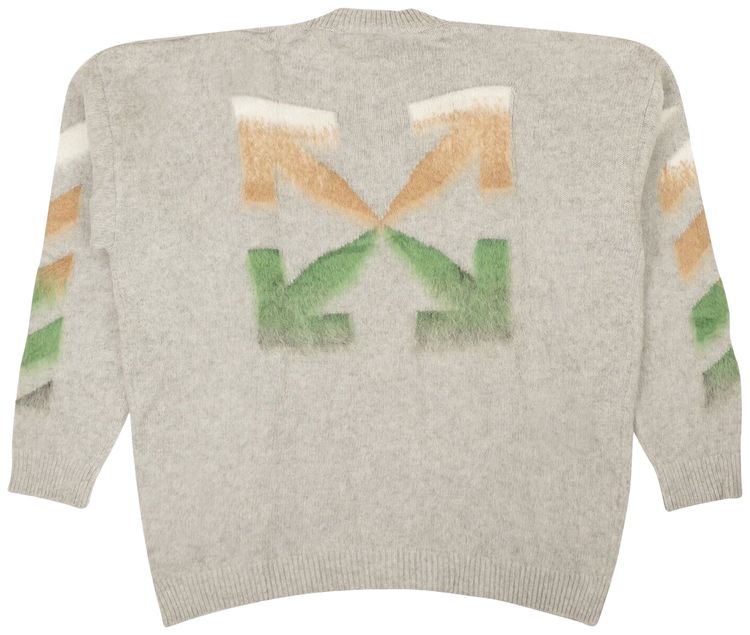 Off White Diag Brushed Sweater Grey