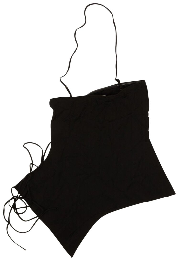 Off White Jersey Romantic Strings Top Black