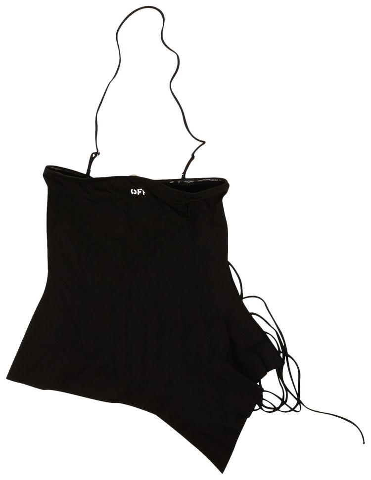 Off White Jersey Romantic Strings Top Black