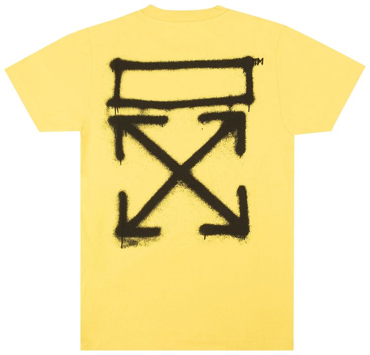 Off White Spray Marker Short Sleeve T Shirt Yellow