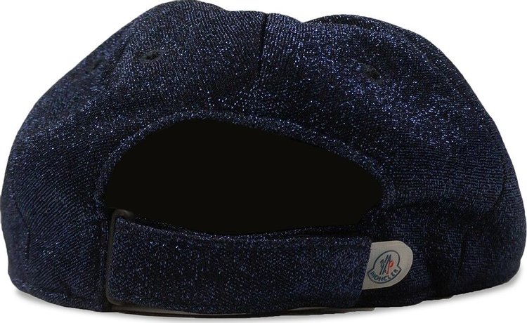 Moncler Sparkly Logo Patch Baseball Cap Blue