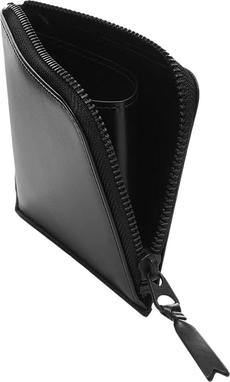 Comme des Garcons Wallet Leather Zip Wallet Black