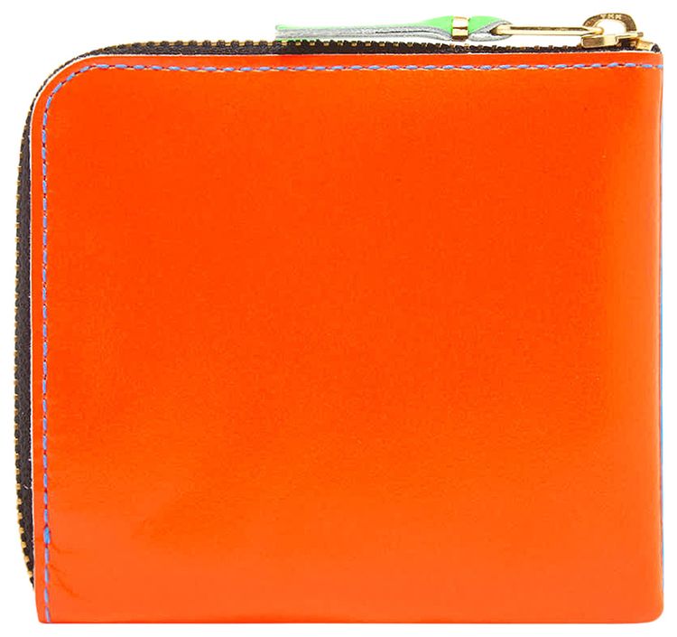 Comme des Garcons Wallet Leather Zip Wallet OrangeBlue