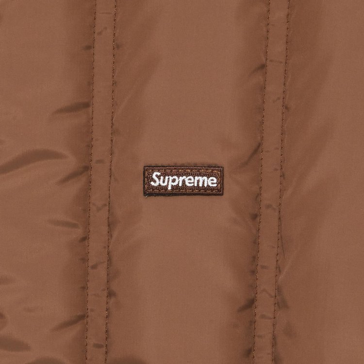 Supreme Flannel Reversible Puffer Jacket Brown