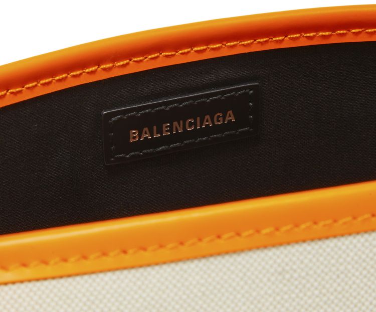 Balenciaga Extra Small Navy Cabas Bag NaturalPop Orange