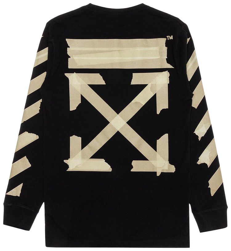 Off White Tape Arrows Long Sleeve T Shirt Black