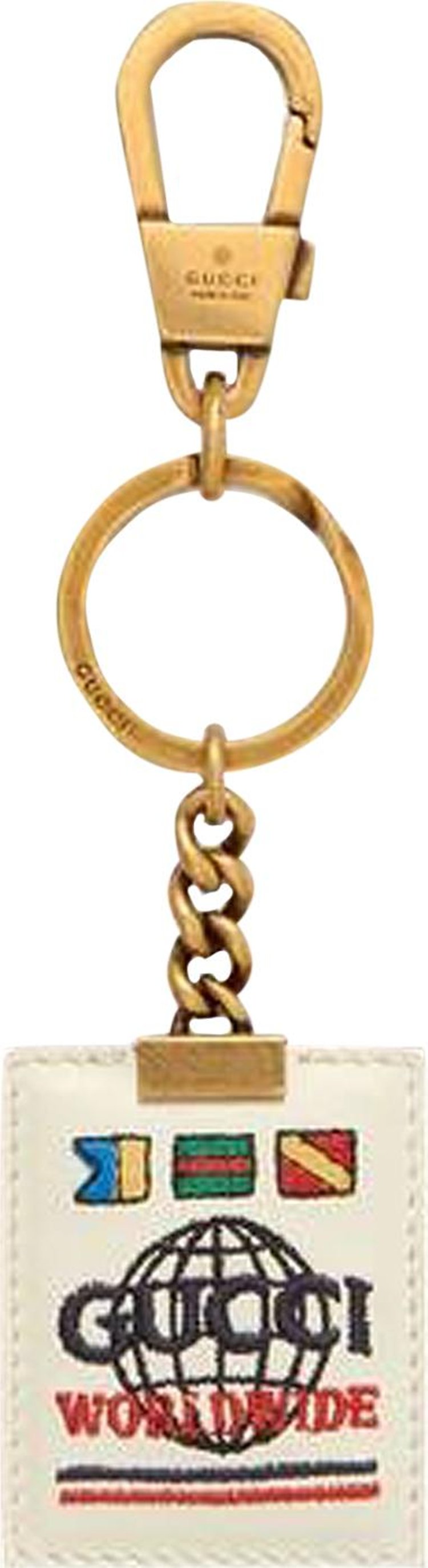 Gucci 6 Key Holder Leather Designer Key Chain White 233039