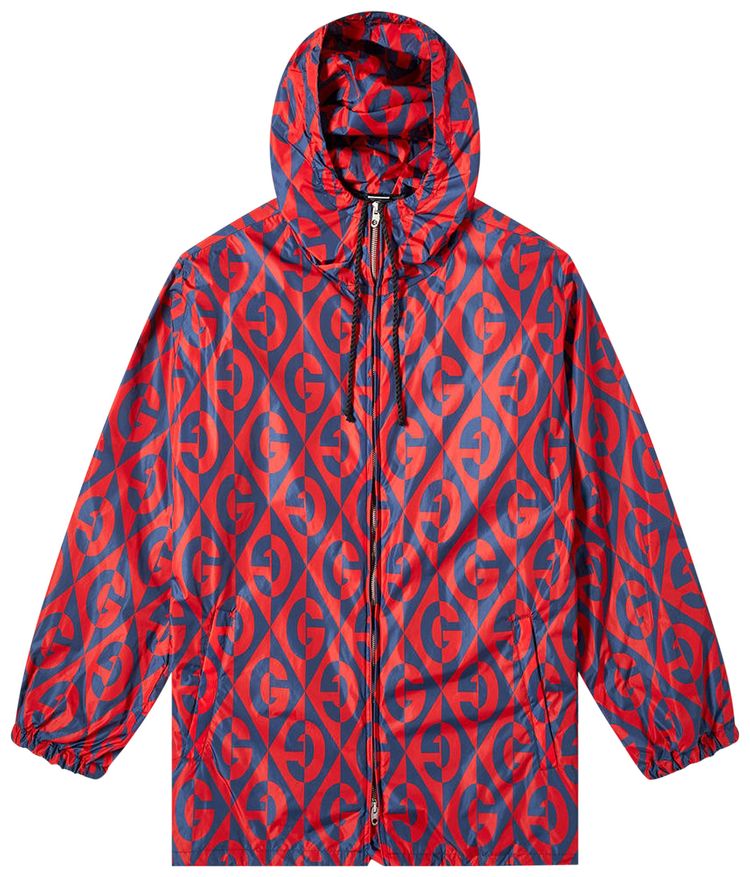 Gucci GG Rhombus Logo Nylon Parka Dark Dawn Sky