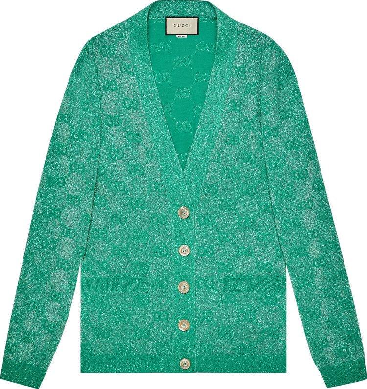 Gucci GG Sparkling Wool Cardigan 'Mint'