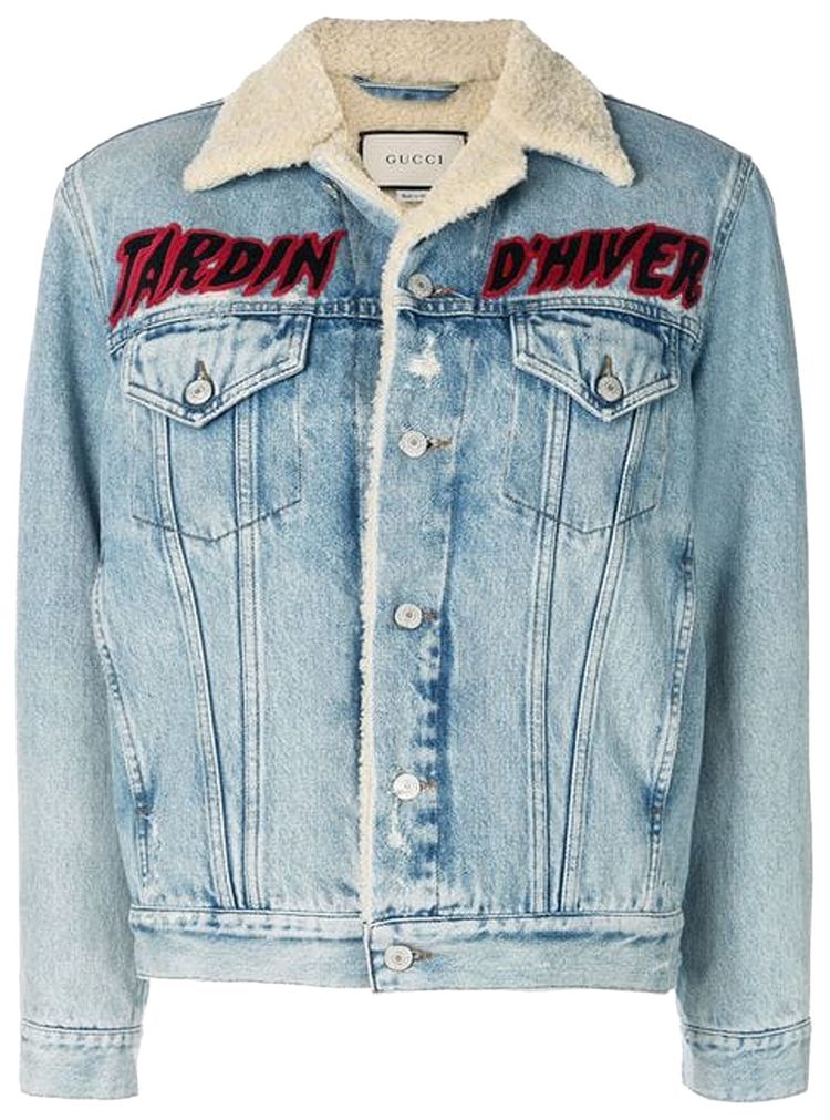 Gucci Embellished Denim Jacket Blue