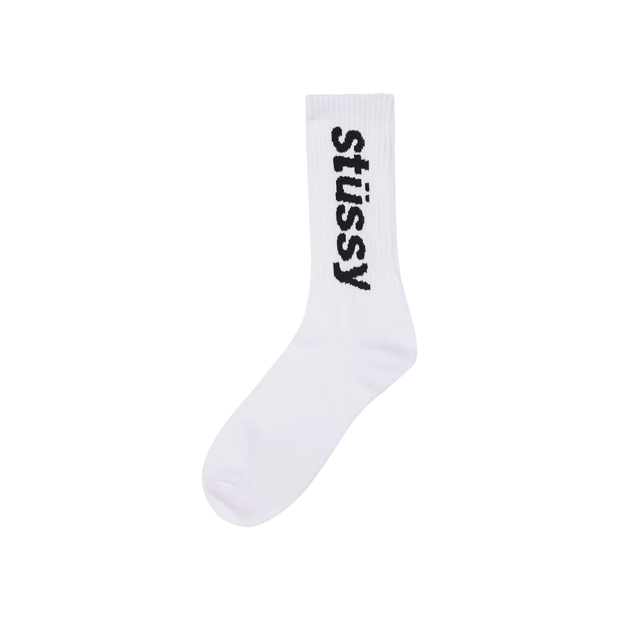 Buy Stussy Helvetica Crew Socks 'White/Black' - 138845 WHIT
