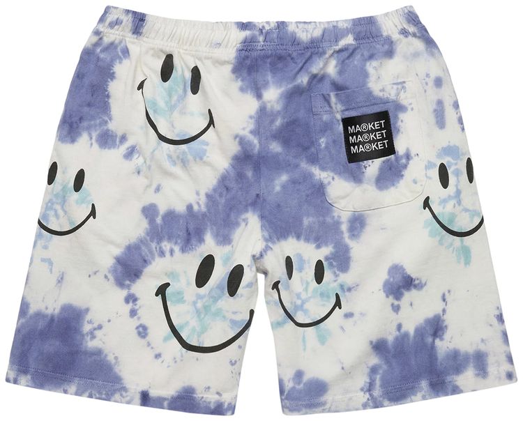 Market Smiley Shibori Dye Shorts Blue