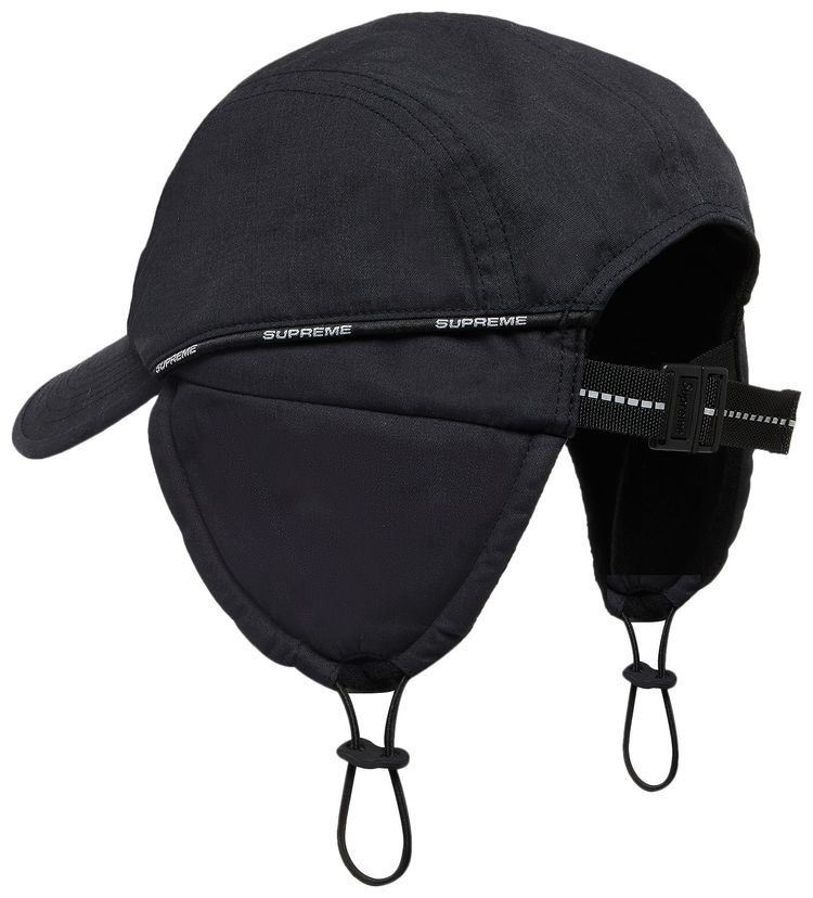Supreme Packable Ear Flap Camp Cap Black