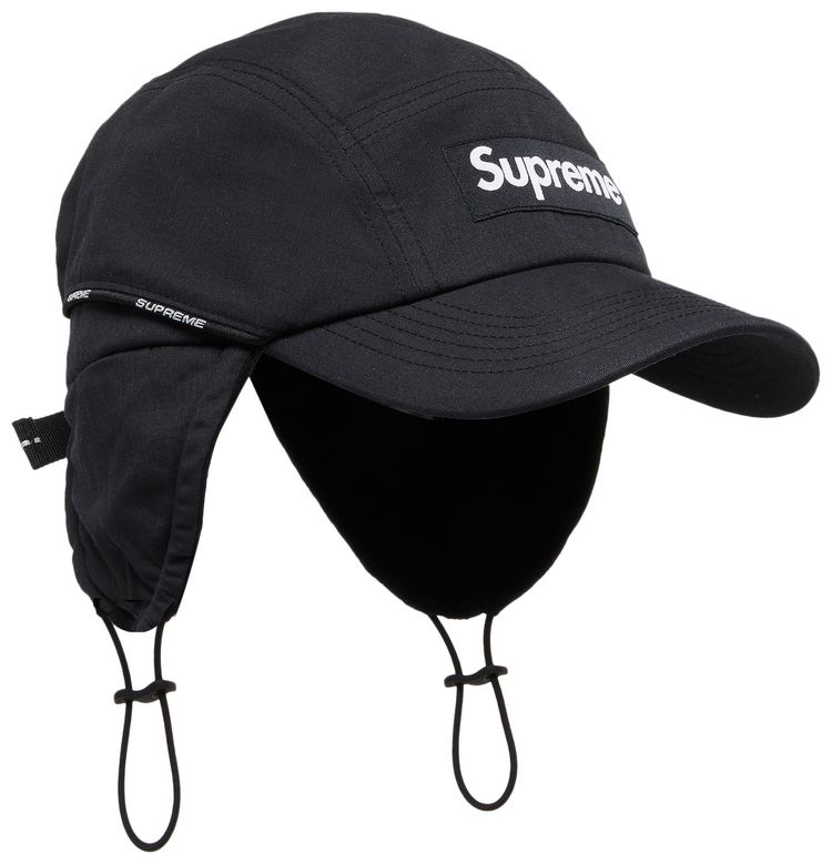 Supreme Packable Ear Flap Camp Cap Black