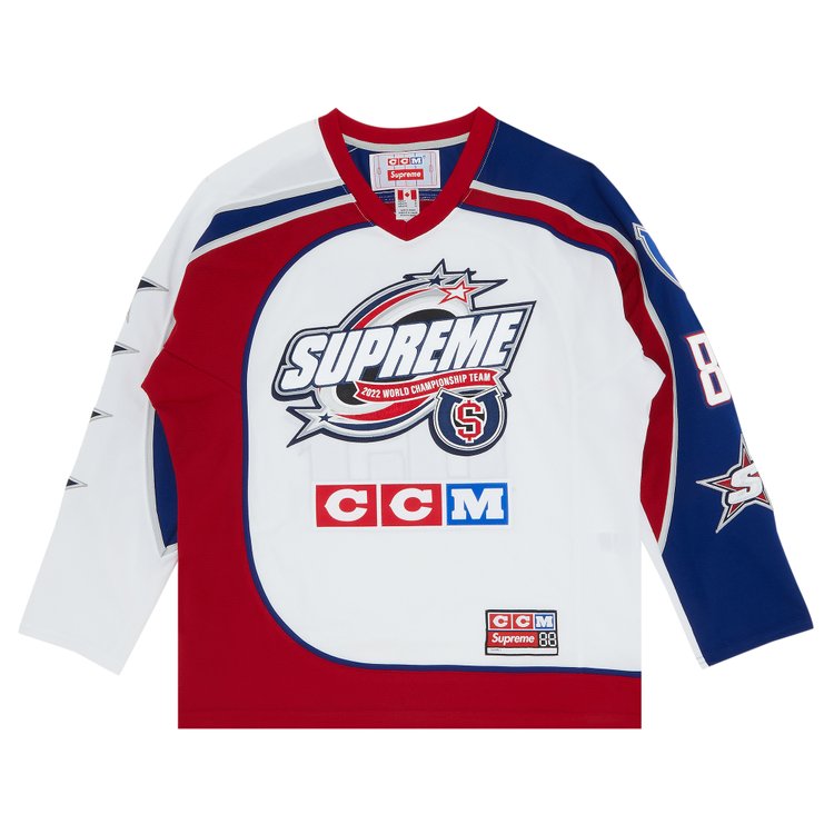 Buy Supreme x CCM All Stars Hockey Jersey 'White' - FW22KN10 WHITE