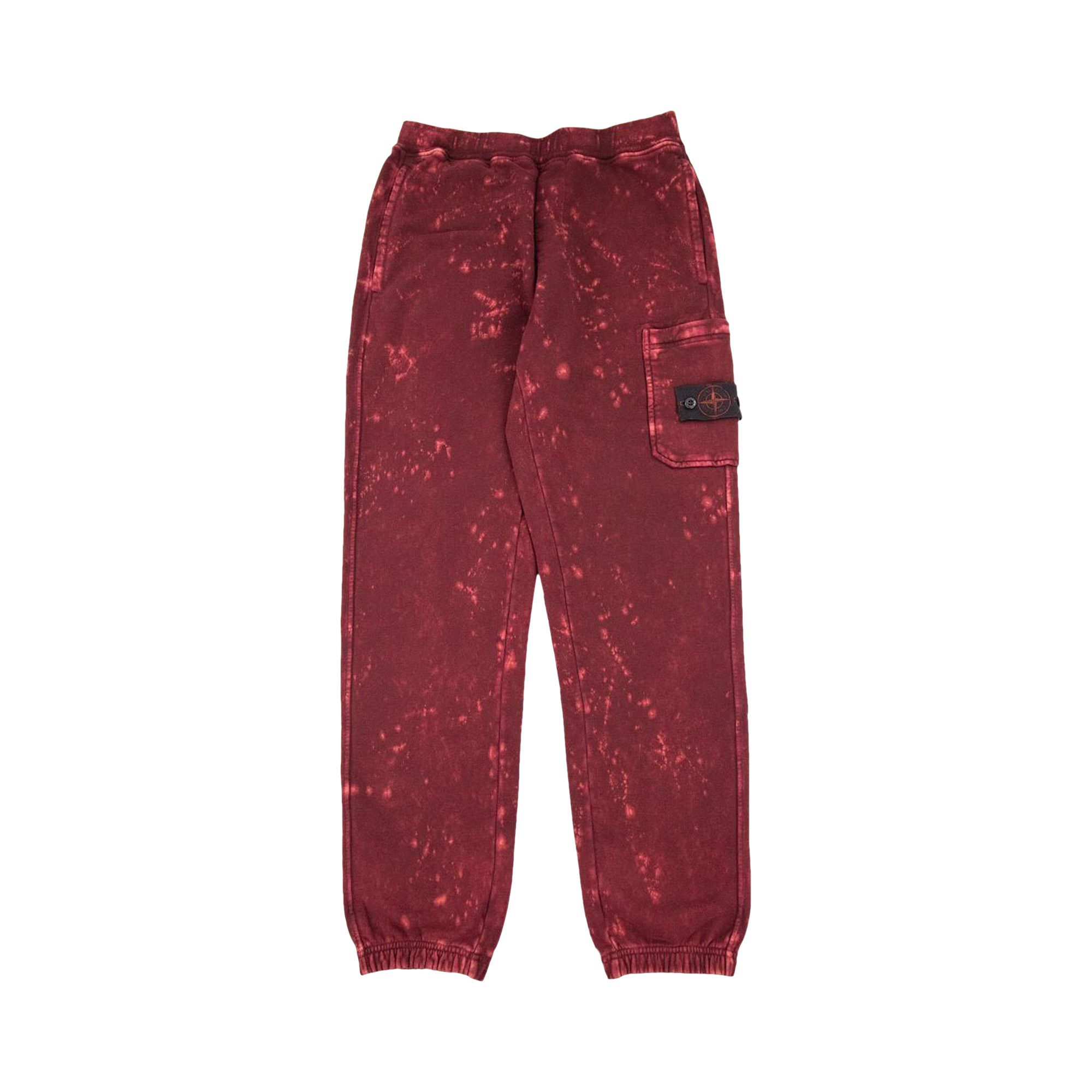 Red stone island joggers on sale