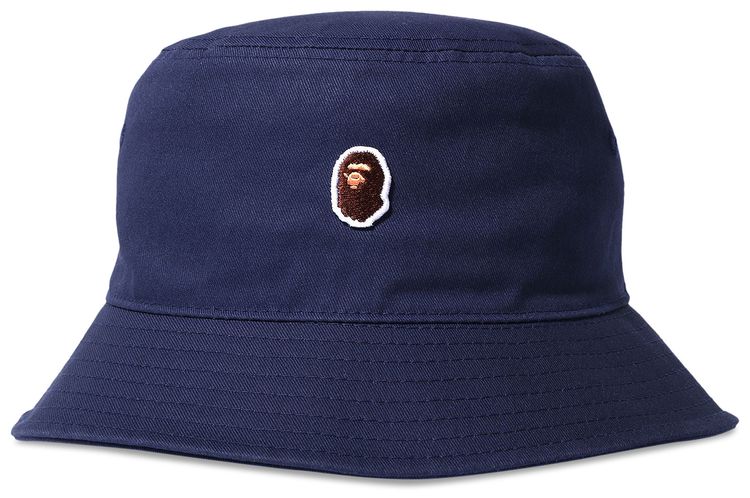 BAPE Ape Head One Point Bucket Hat Navy