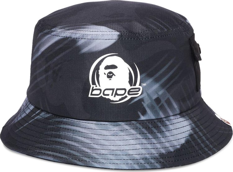 BAPE Stroke Camo Pocket Bucket Hat 'Black'